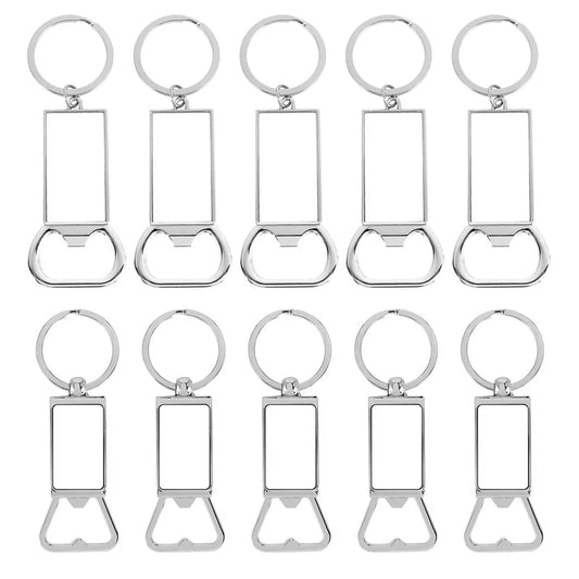 10Pcs Sublimation Keychain Blanks - Case or Metal Bottle Opener for Heat Transfer,Set A